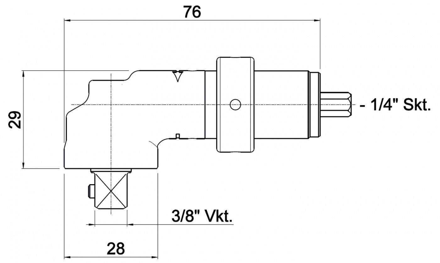Vinkelhuvud 3/8 fyrkant 12V