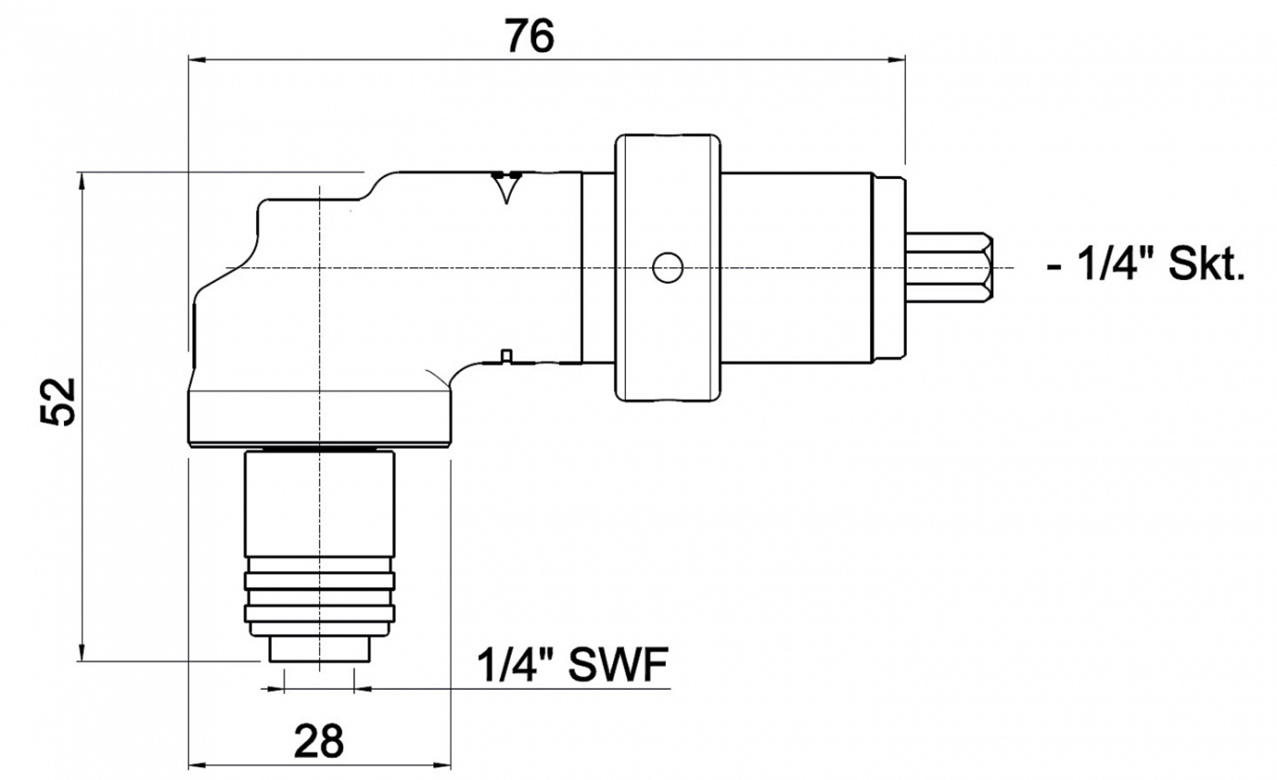 Vinkelhuvud 1/4 bitsfäste 12V