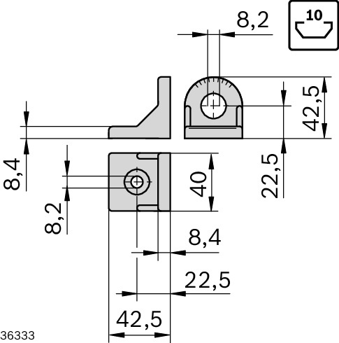 Vinkel R40x43 komplett